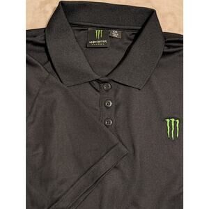 Monster Energy Men's Polo Shirt XXL Black Performance Golf Sport Moisture Wick